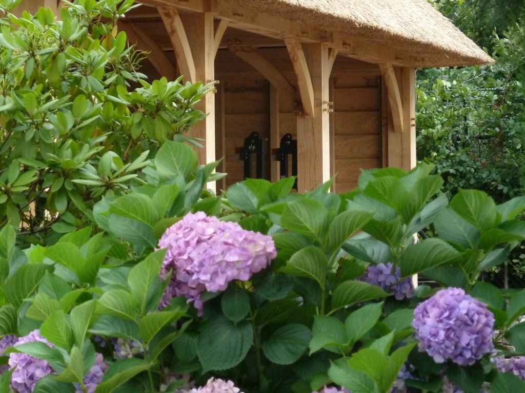 carport met rieten kap