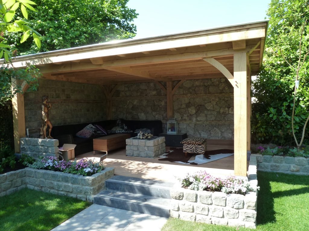Eikenhouten veranda overkapping