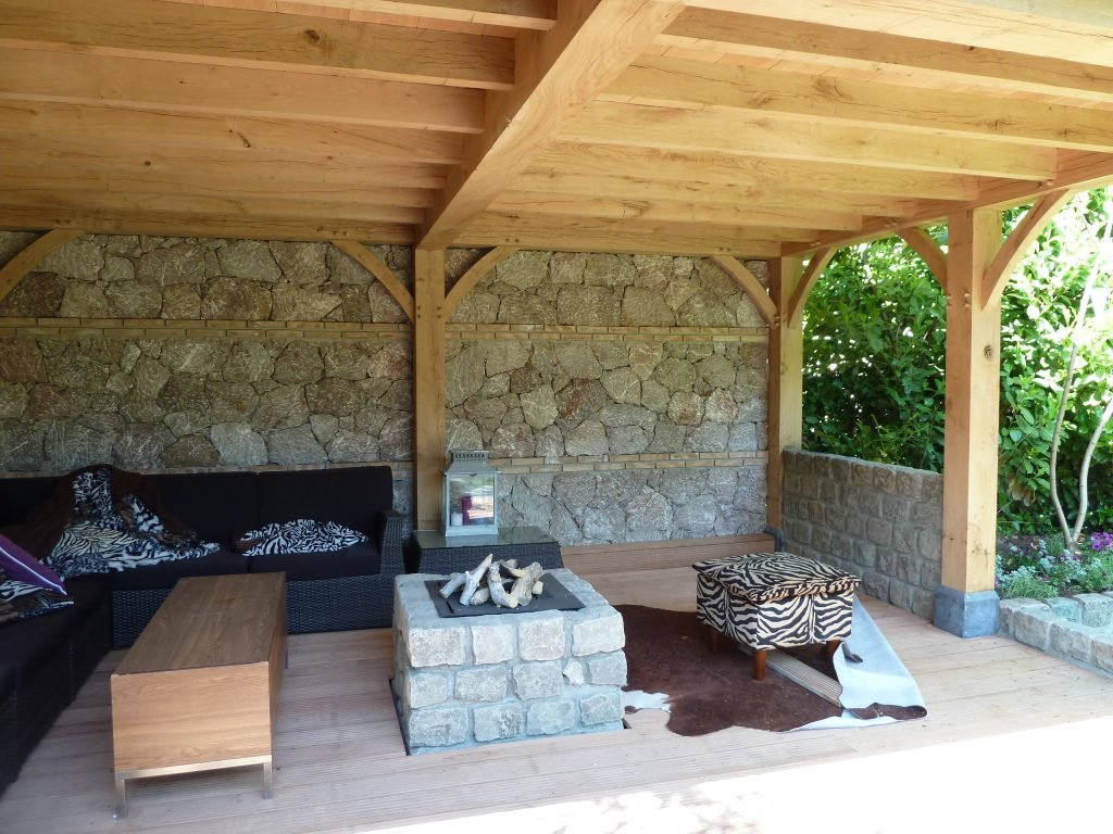 Eikenhouten veranda overkapping