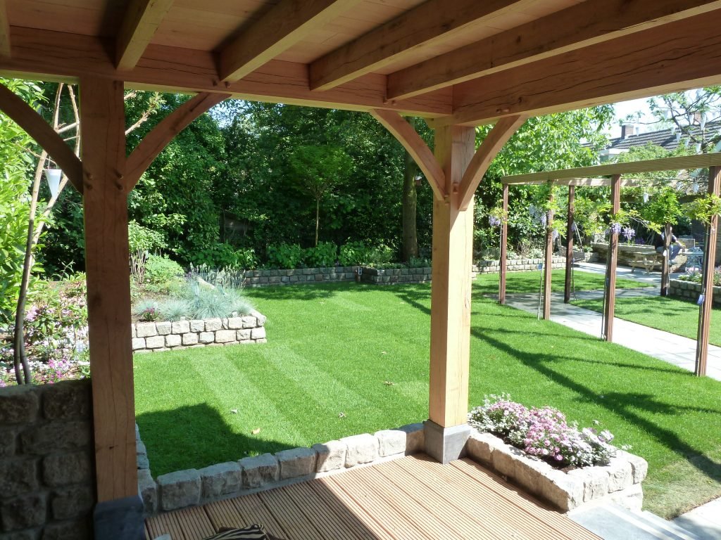 Eikenhouten veranda overkapping